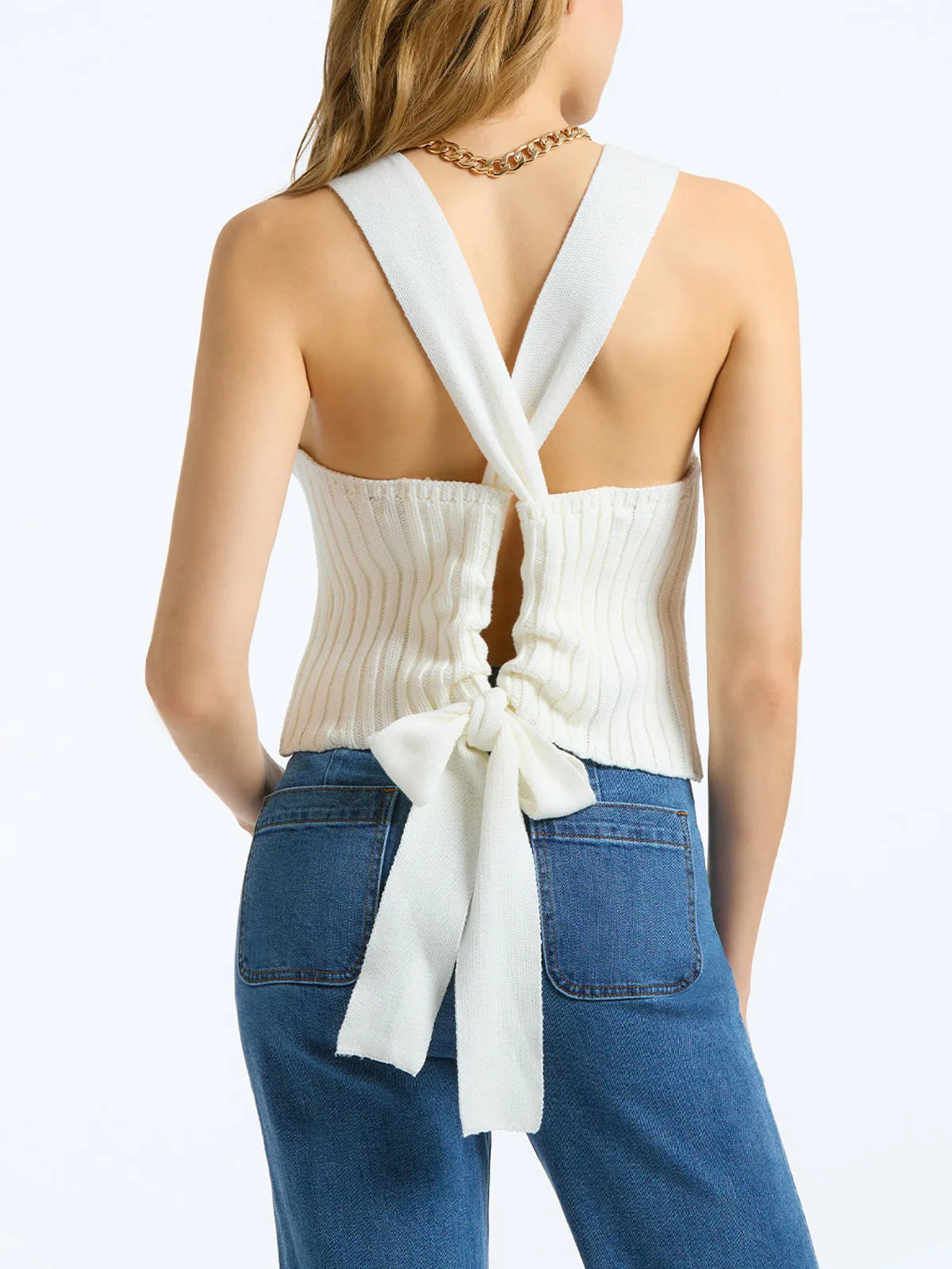 100% Cotton Rib Tie Back Tank