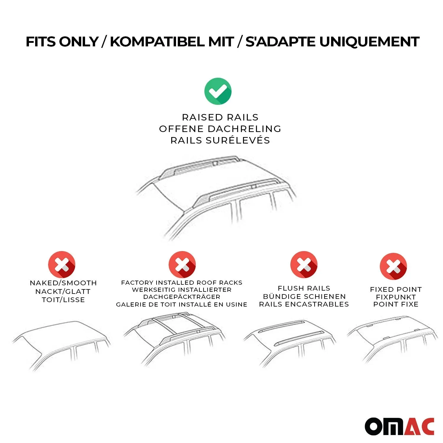 1995-2004 Audi A6 Avant Roof Rack Cross Bars Black