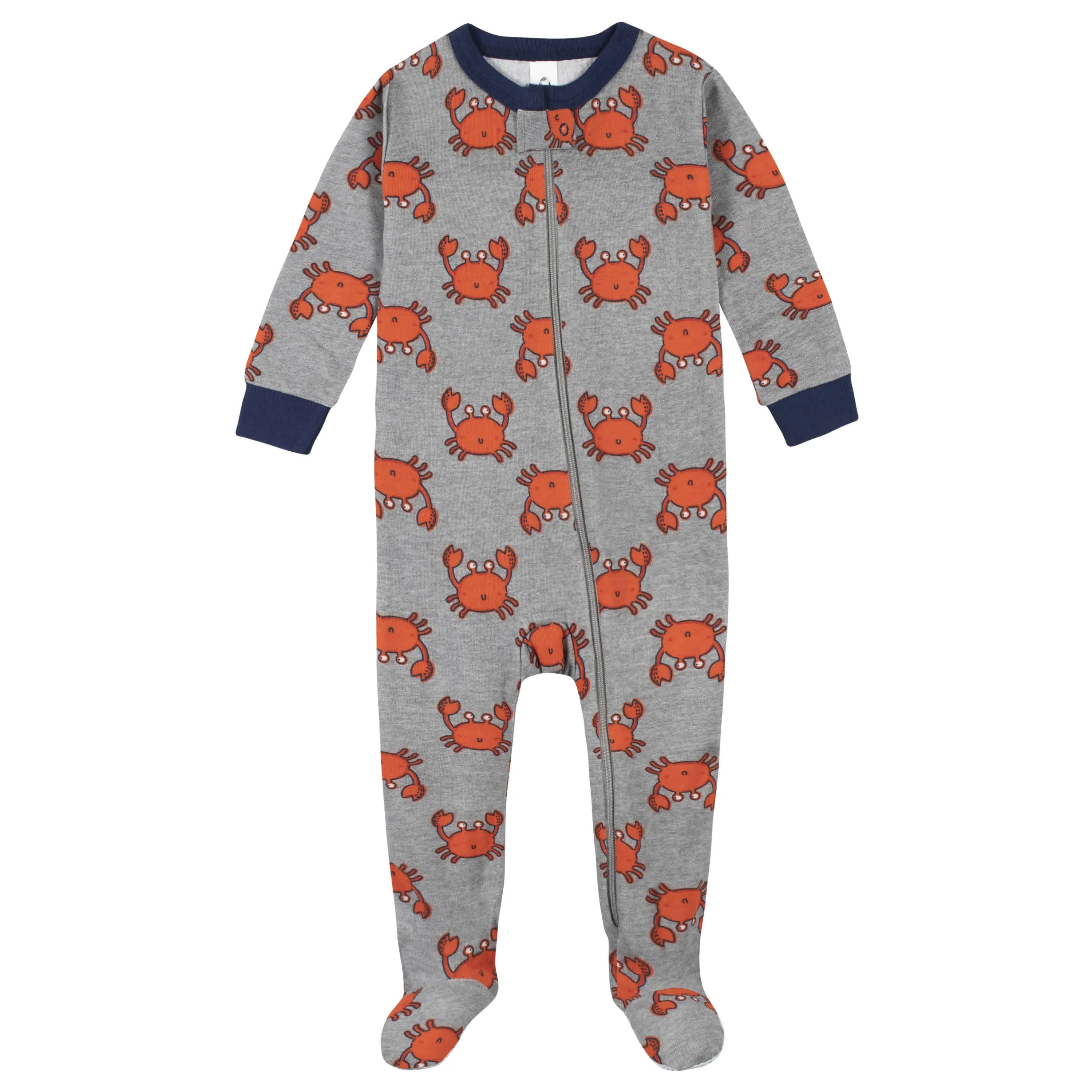 2-Pack Boys Crab Snug Fit Footed Cotton Pajamas