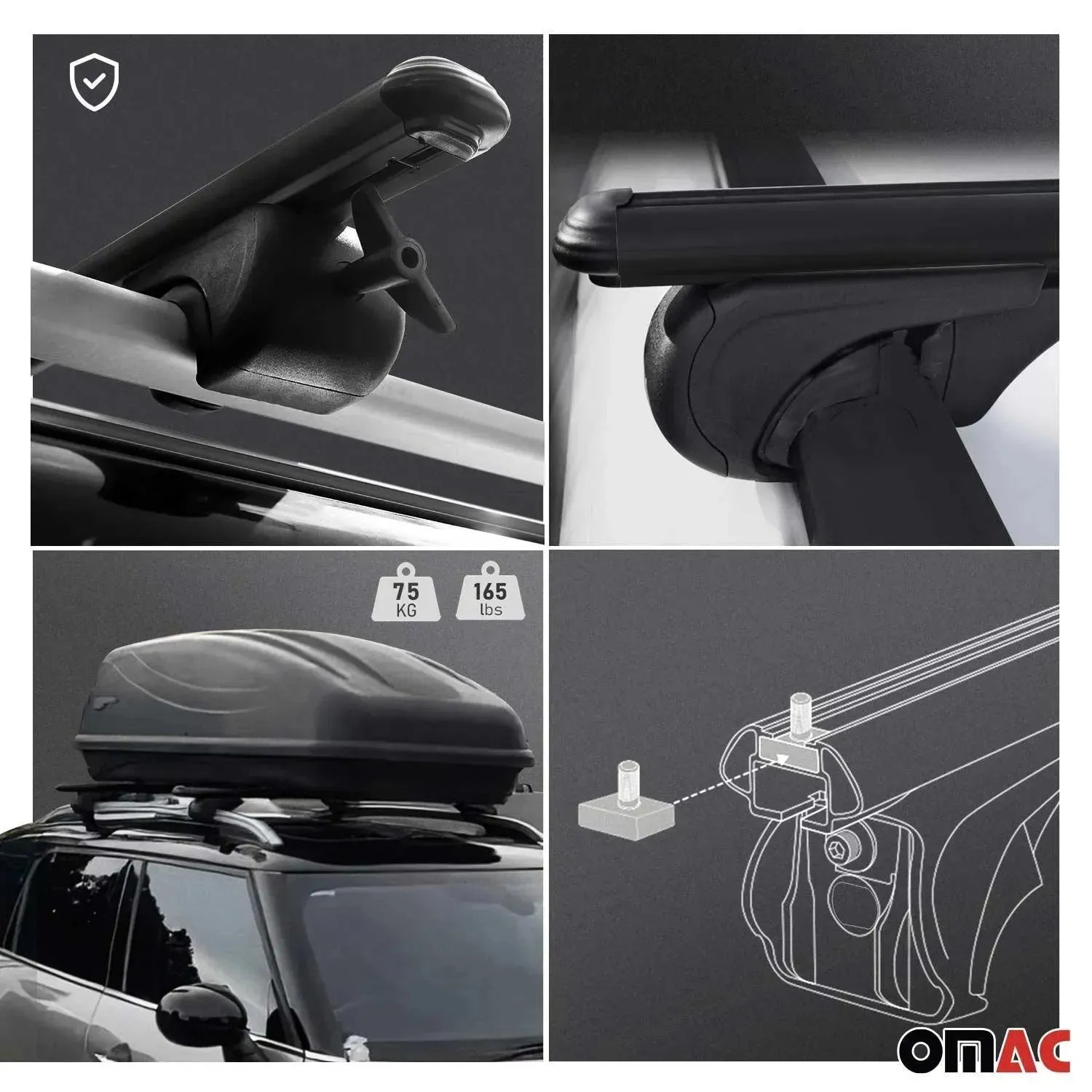 2000-2006 BMW X5 E53 Roof Rack Cross Bars Black