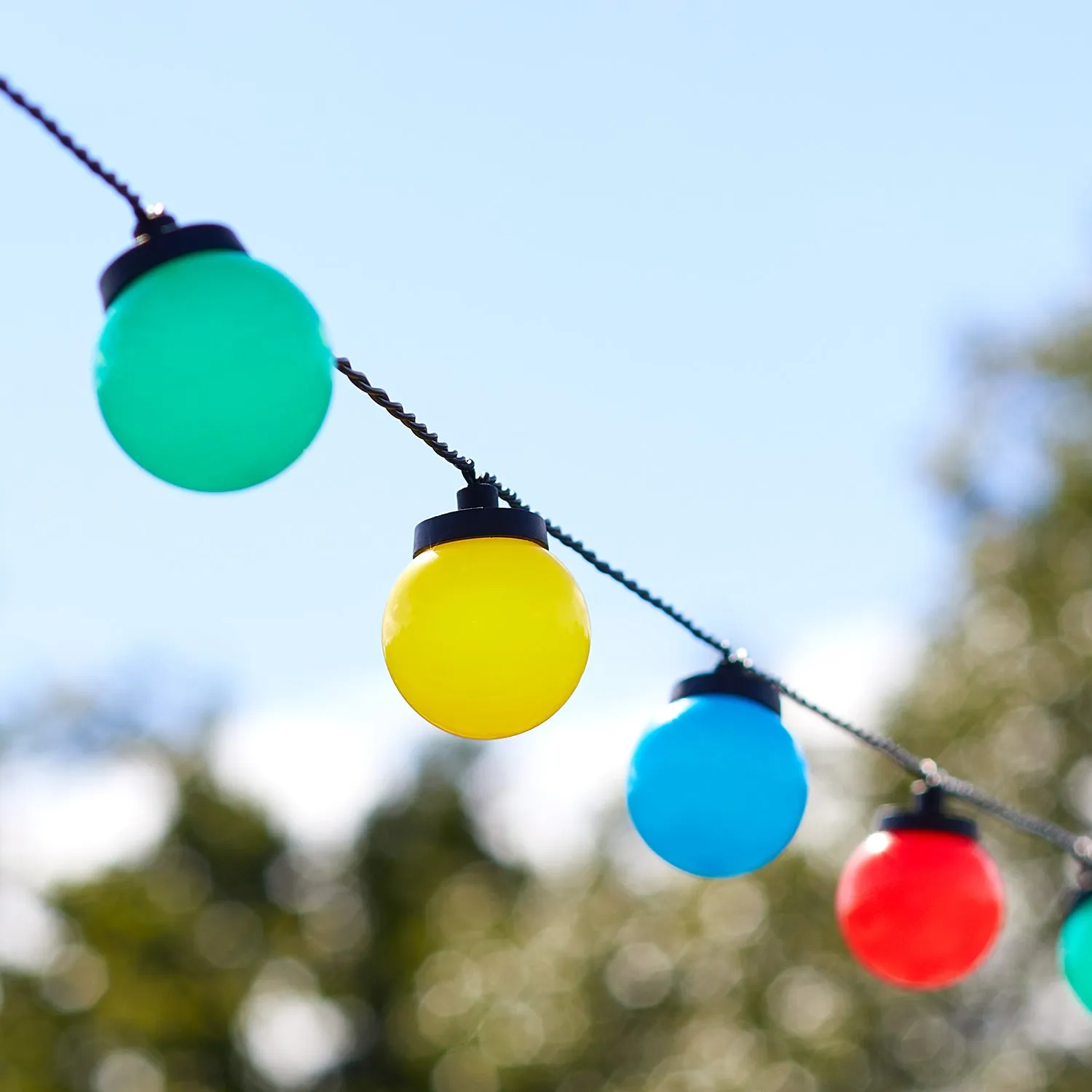 30 Multi Coloured Plug In Festival Festoon Lights