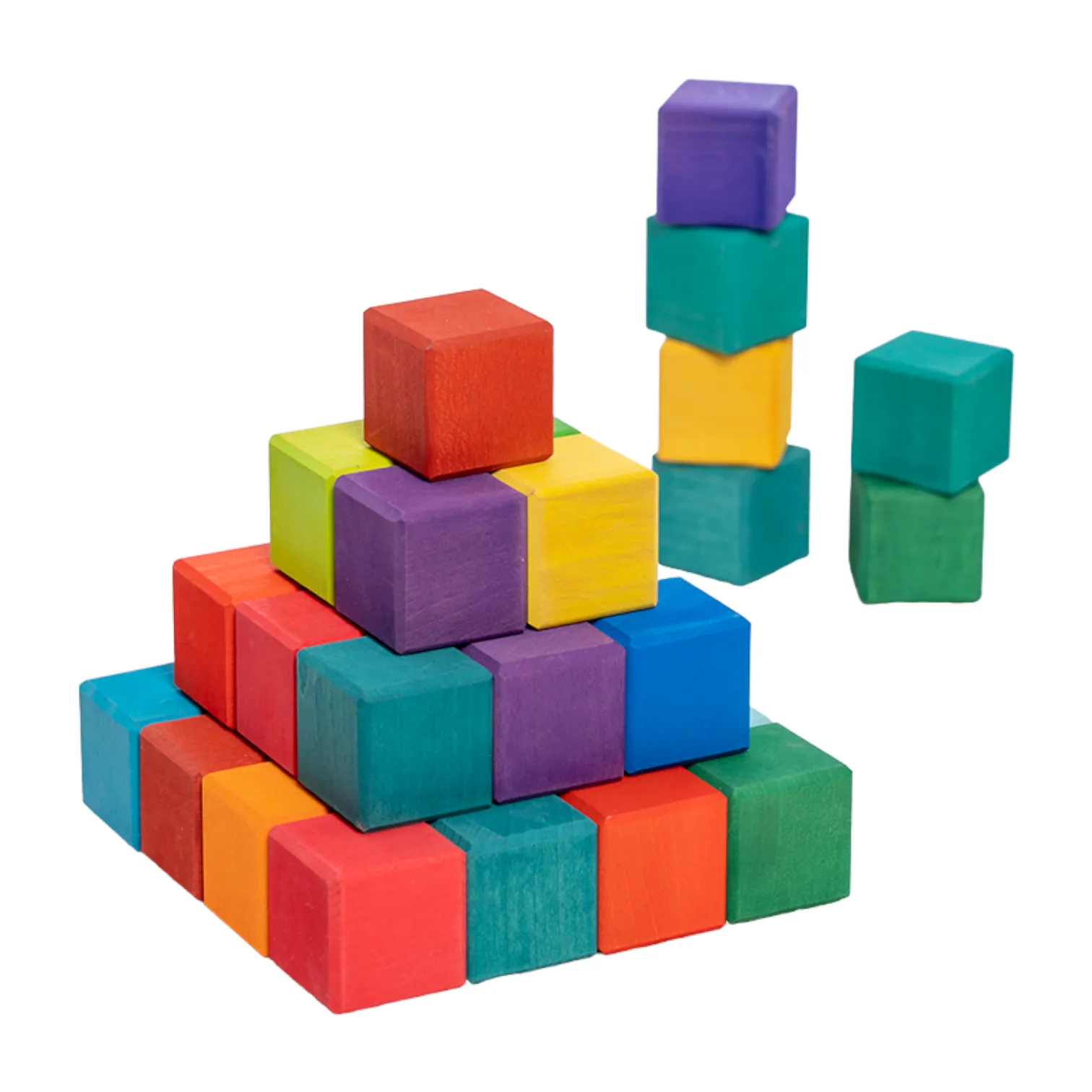 36 Pcs STAINED Rainbow Mosaic Building Blocks in Primary Colors