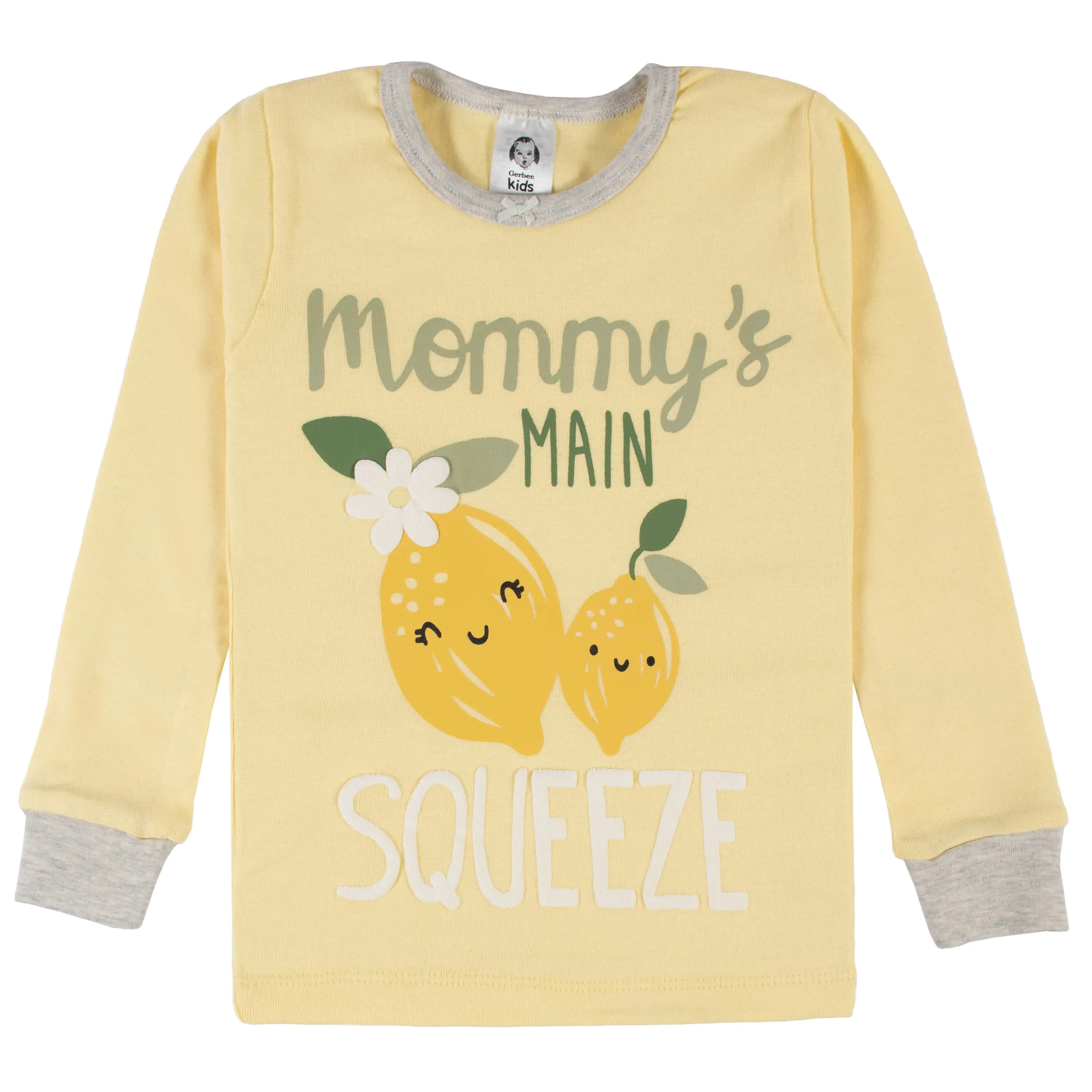 4-Piece Infant & Toddler Girls Lemon Squeeze Snug Fit Cotton Pajamas