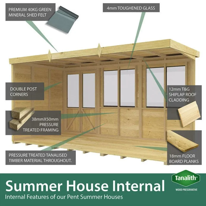 4ft x 20ft Pent Summer House