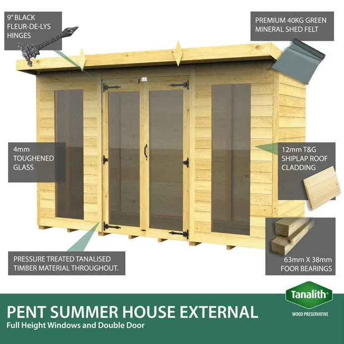 7ft x 10ft Apex Summer House (Full Height Window)