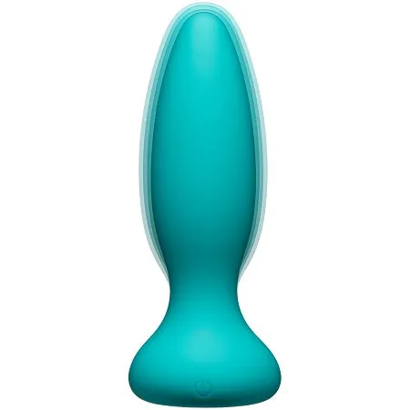 A Play Rechargeable Silicone Adventurous Anal Plug w/Remote - Teal