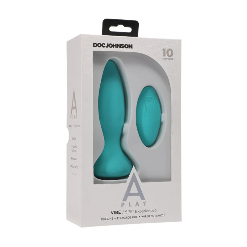 A Play Rechargeable Silicone Experienced Anal Plug w/Remote - Teal