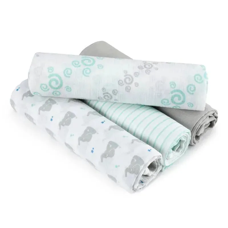 Aden   Anais - 4Pk Cotton Muslin Swaddle, Baby Star