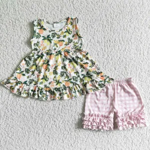 Baby Girls Clothes Lemon Cute Girls Summer Clothing Set Boutique Kids Clothing Outfits GSSO0076