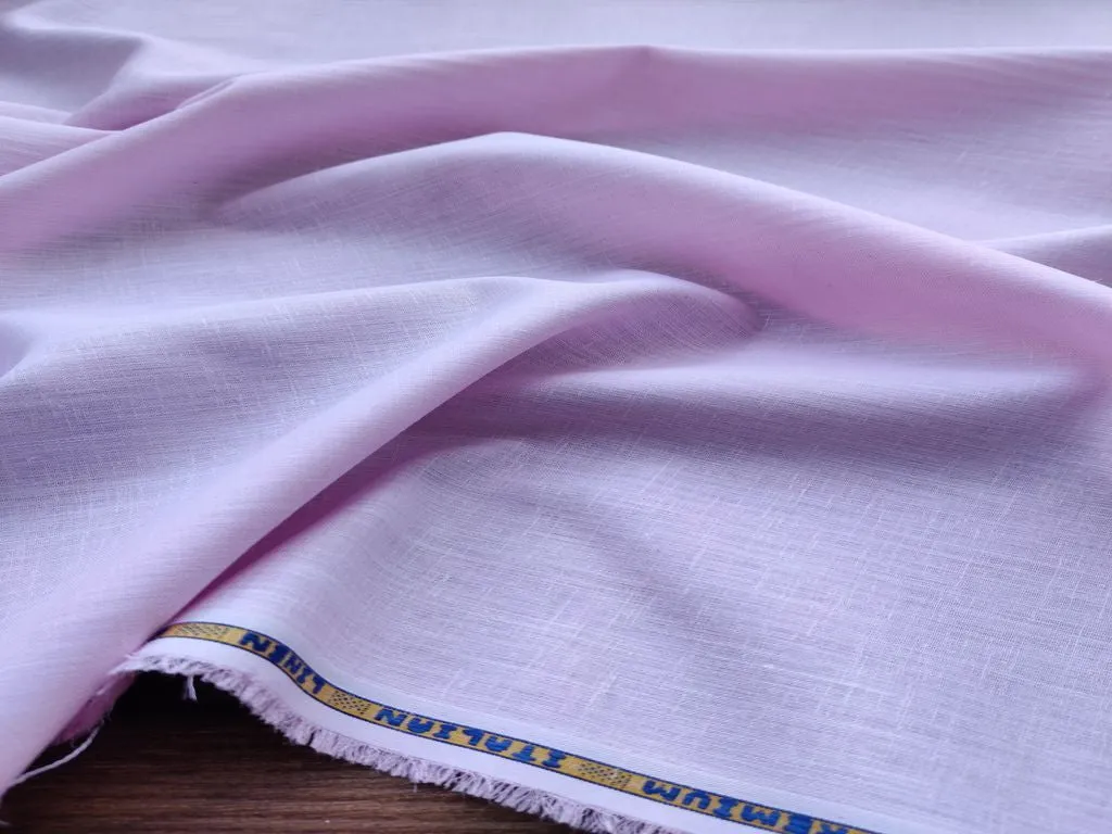 Baby Pink Plain Premium Linen Fabric