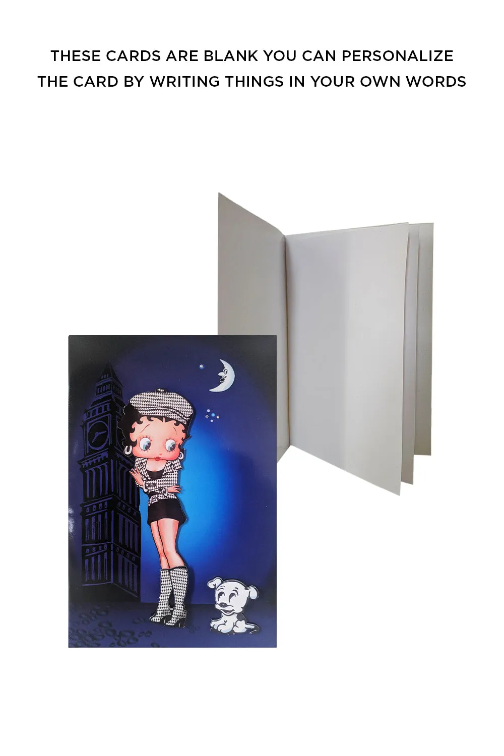 Betty Boop London Decoupage Blank Greetings Card (3D)