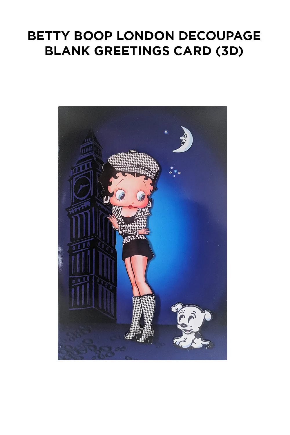 Betty Boop London Decoupage Blank Greetings Card (3D)