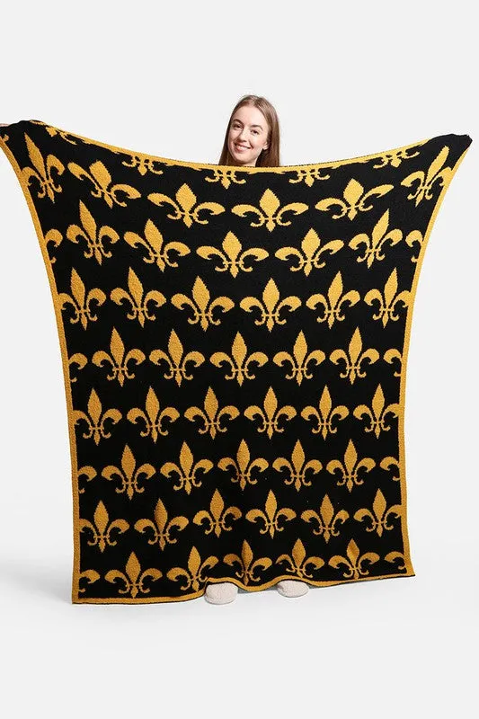 Bkgd Fleur De Lis Pattern Luxury Soft Throw Blanket