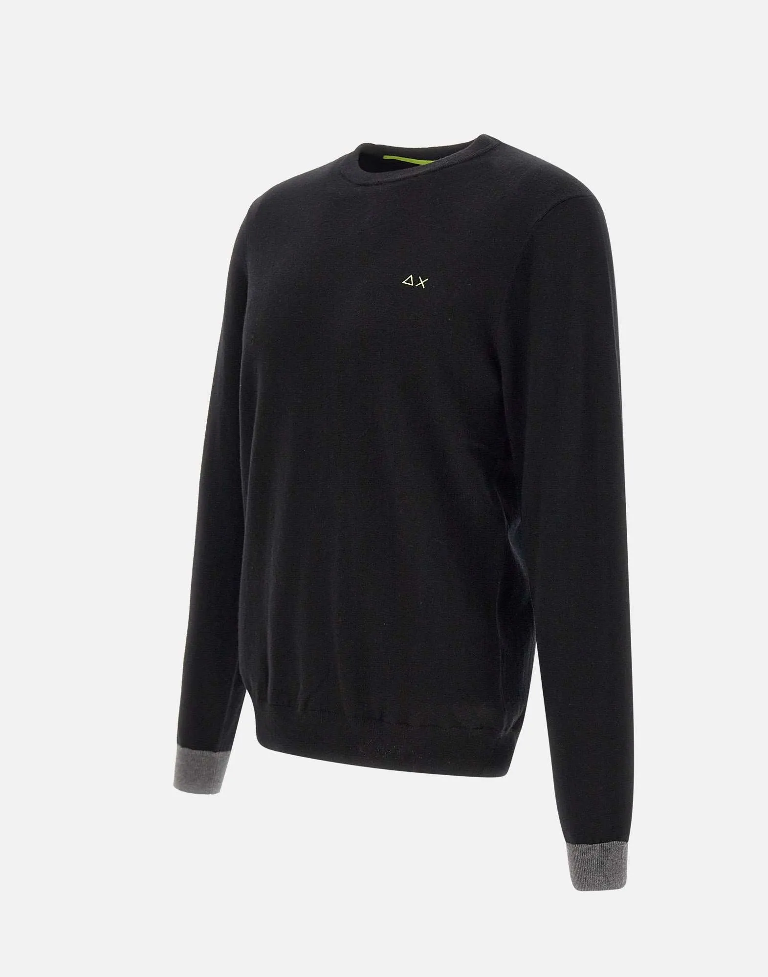 Black Cotton and Wool Sweater for Men