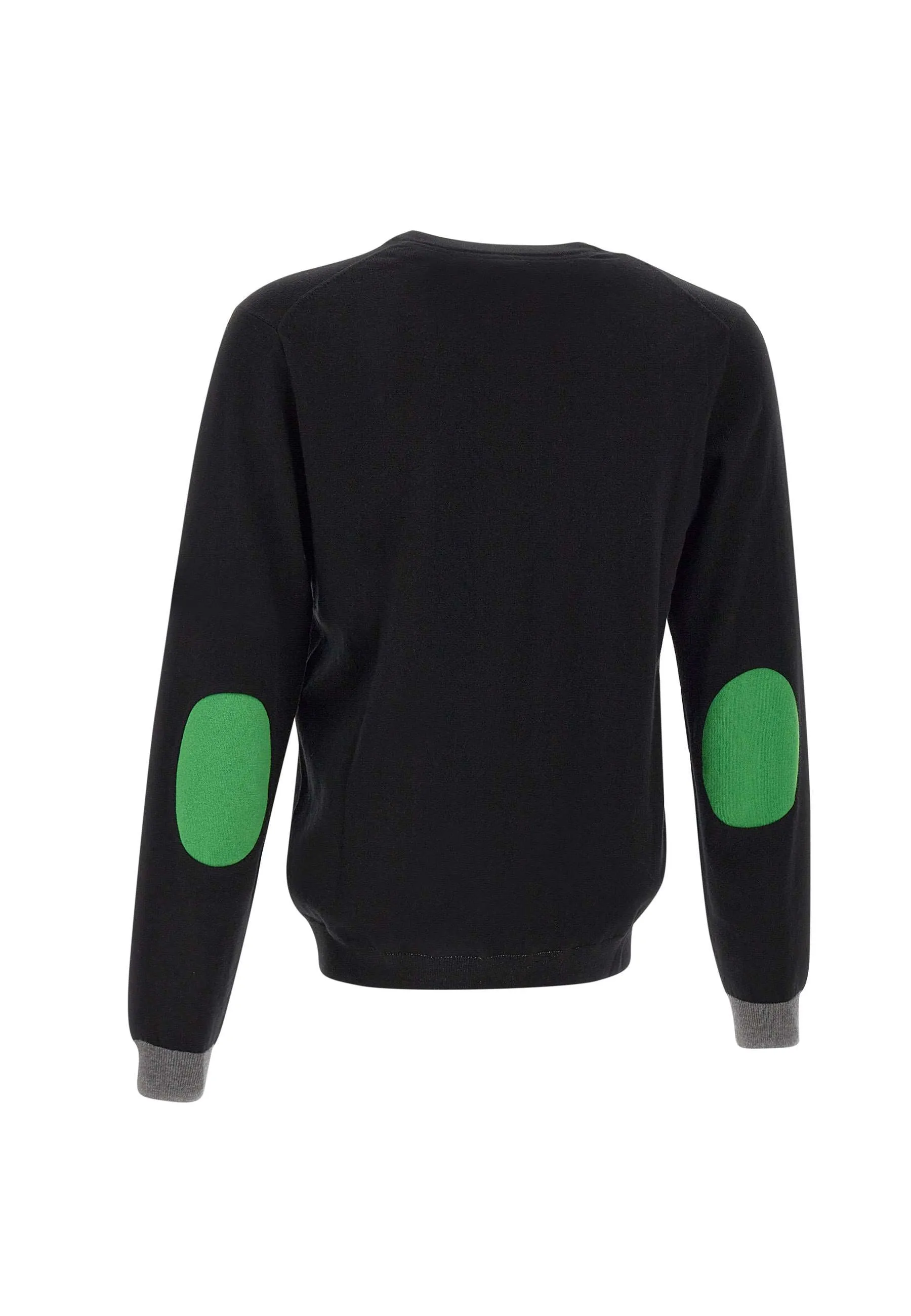 Black Cotton and Wool Sweater for Men