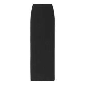 Black Ribbed Stretch Pencil Skirt