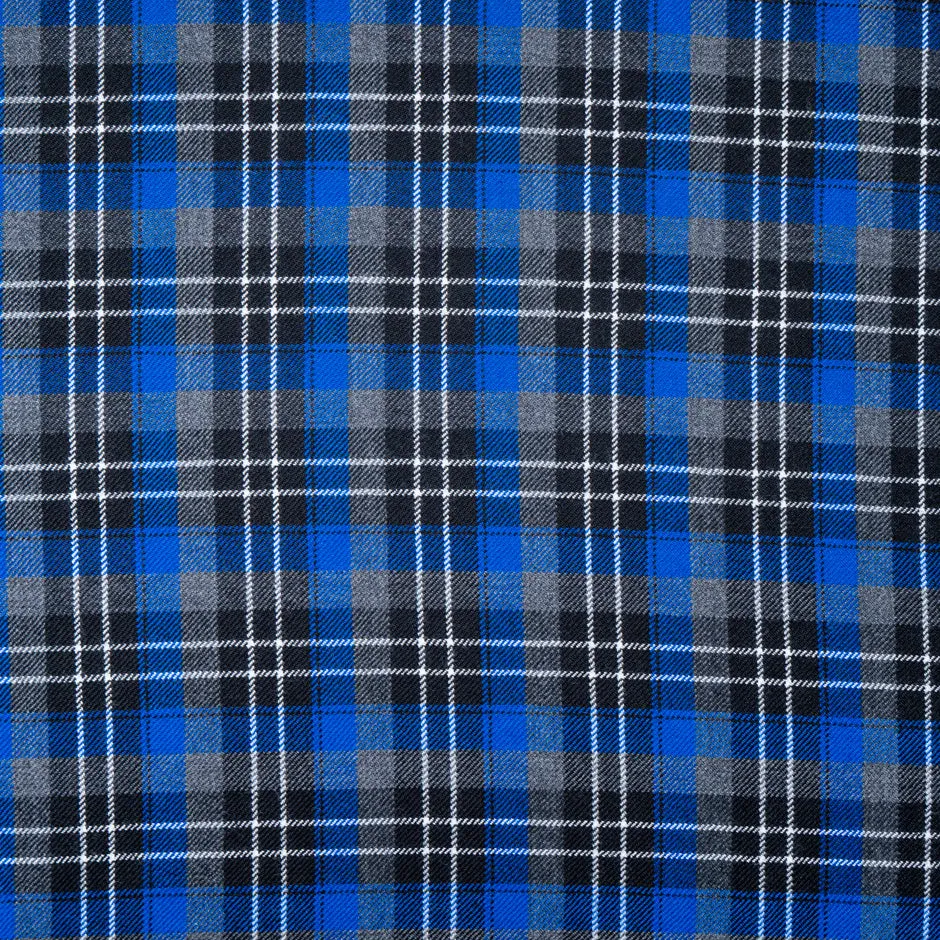 Blue & Grey Pure Wool Tartan