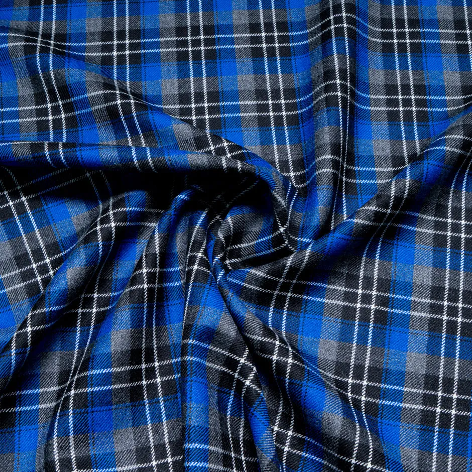 Blue & Grey Pure Wool Tartan