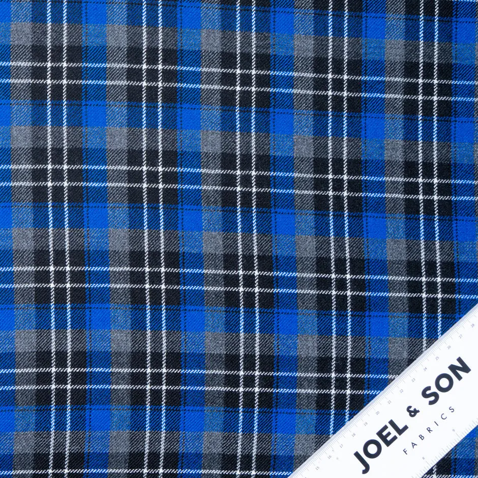 Blue & Grey Pure Wool Tartan