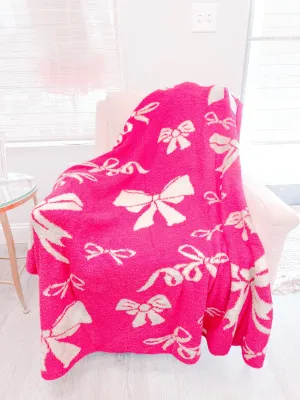 Bow Blanket | Hot Pink