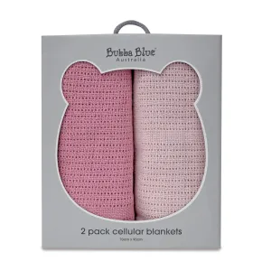 Bubba Blue Nordic 2pk Cellular Blanket - Dusty Berry/Rose