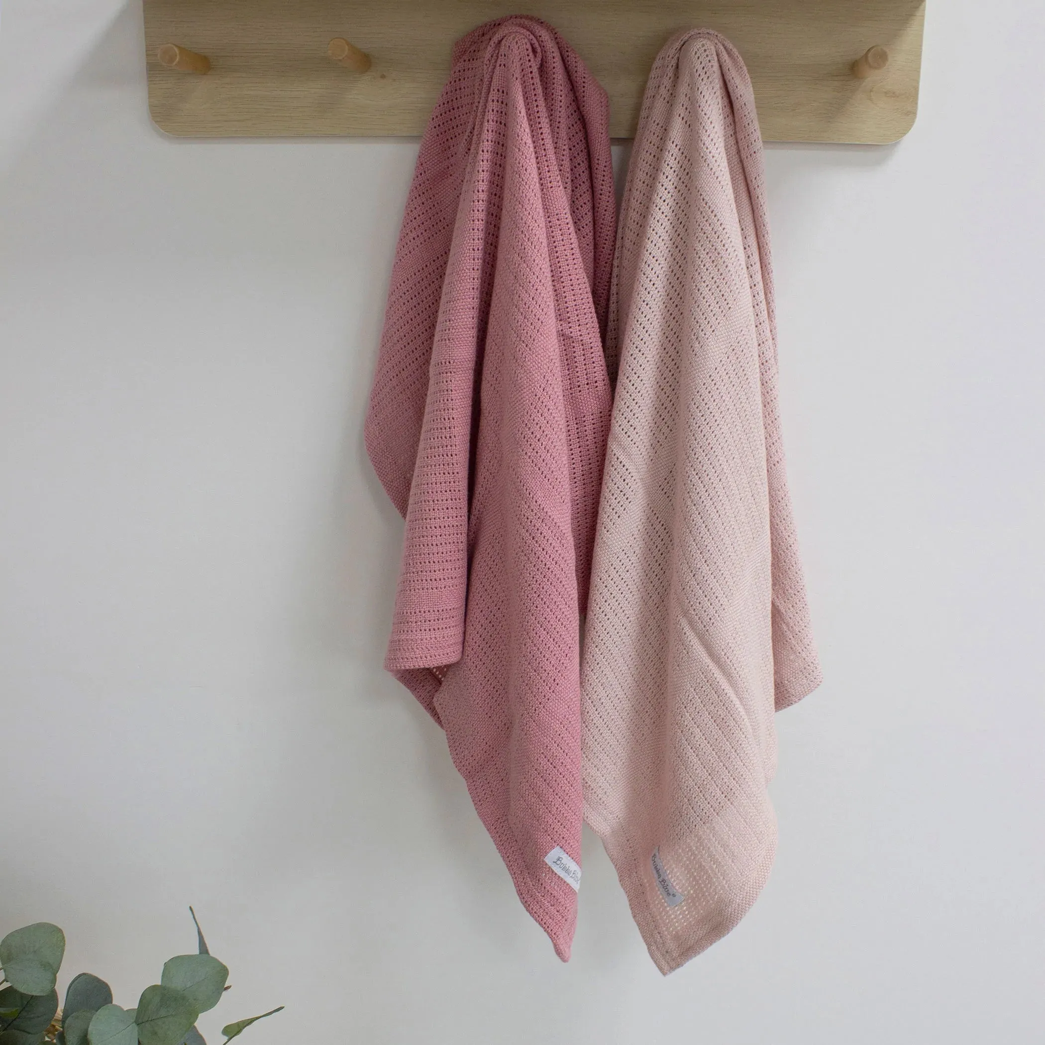 Bubba Blue Nordic 2pk Cellular Blanket - Dusty Berry/Rose