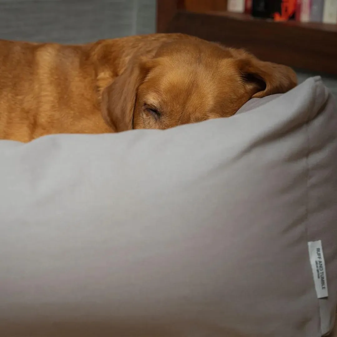 Burnham Bolster Dog Bed - Stone