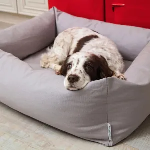 Burnham Bolster Dog Bed - Stone