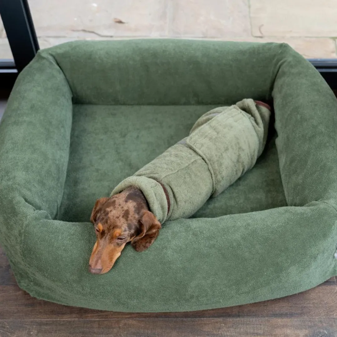 Burnham Bolster Dog Bed - Stone