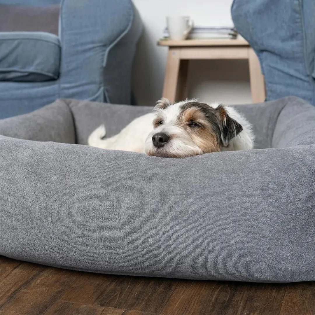 Burnham Bolster Dog Bed - Stone