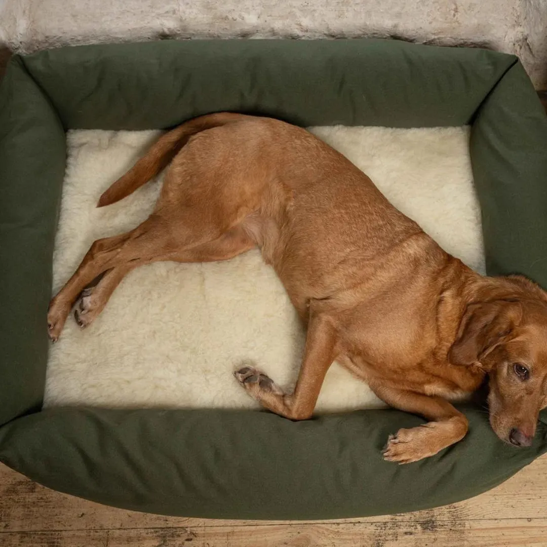 Burnham Bolster Dog Bed - Stone