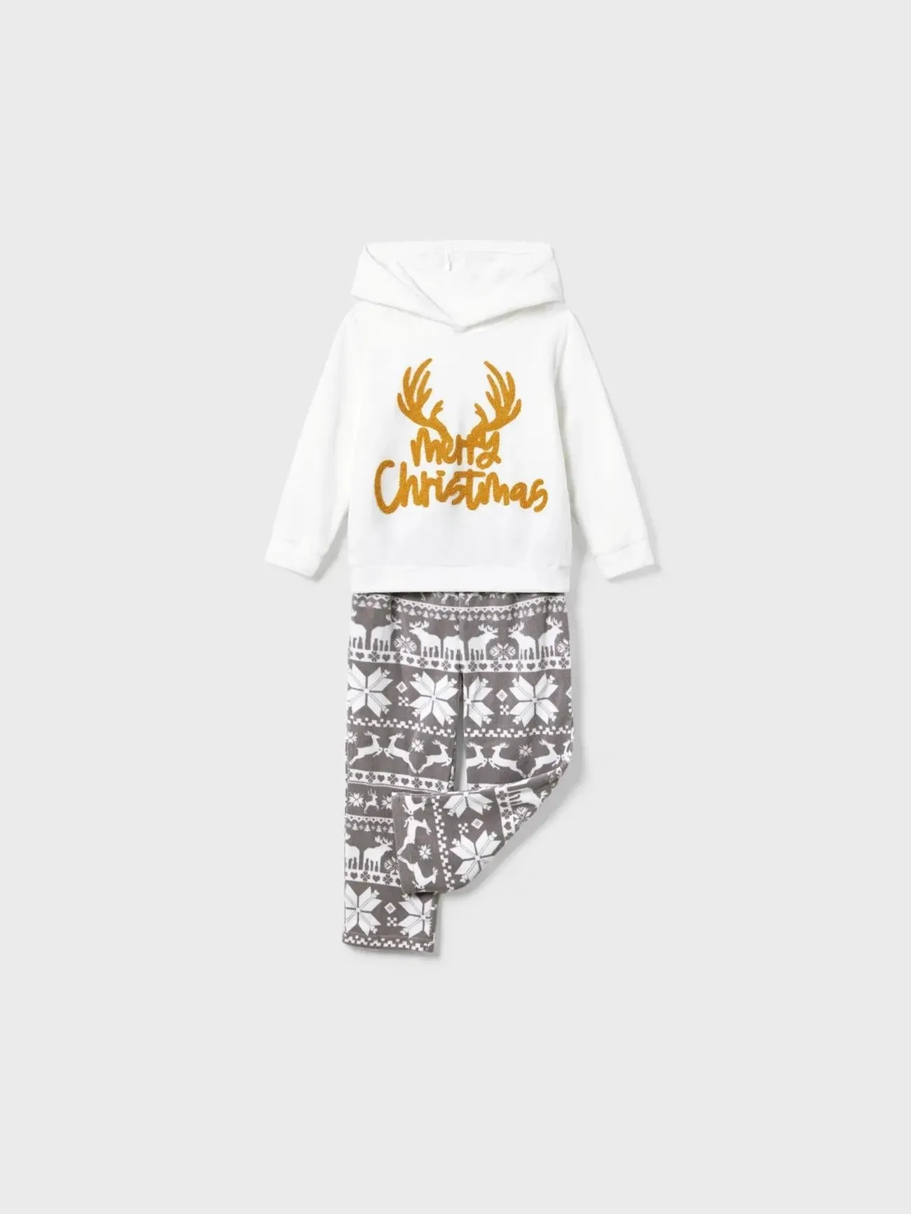 Christmas Family Matching Letters Embroidered Hooded Pajama Set