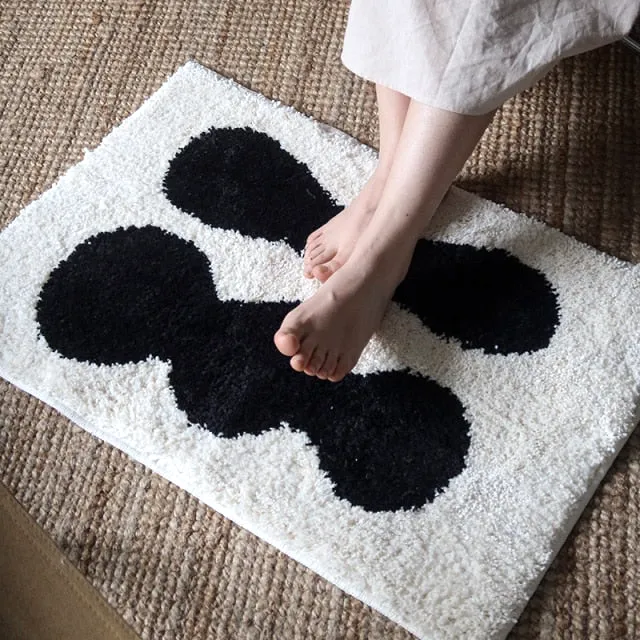 Color Block Contrast Shapes Bath Mat