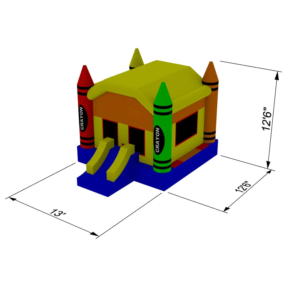 Commercial Crayon Castle Bounce House by Inflatable HQ