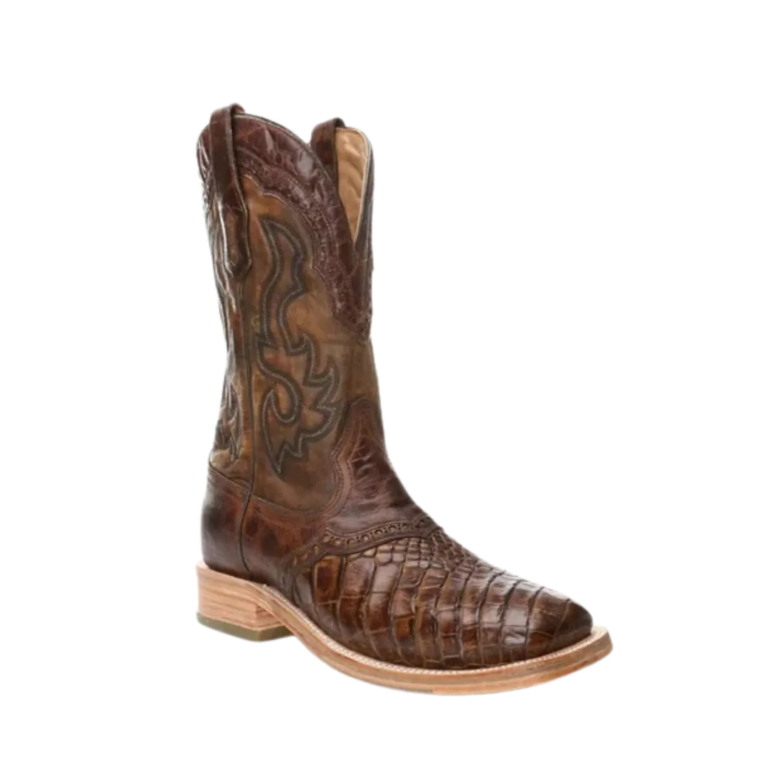 Corral Men's Alligator Overlay Distressed Brown Boots