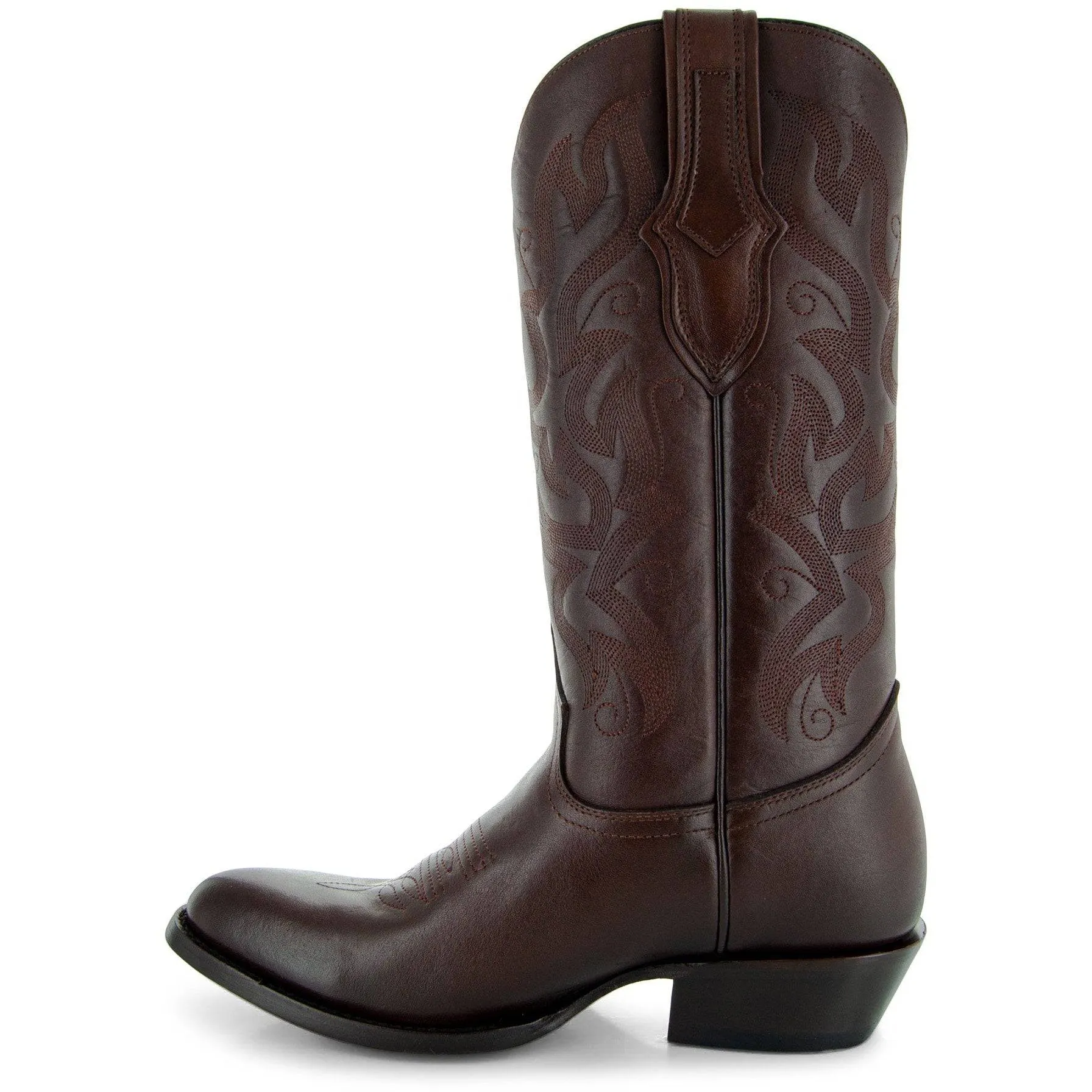 Cowboy Dress Boots | Mens Classic Round-Toe Boots (H7001-Brown)