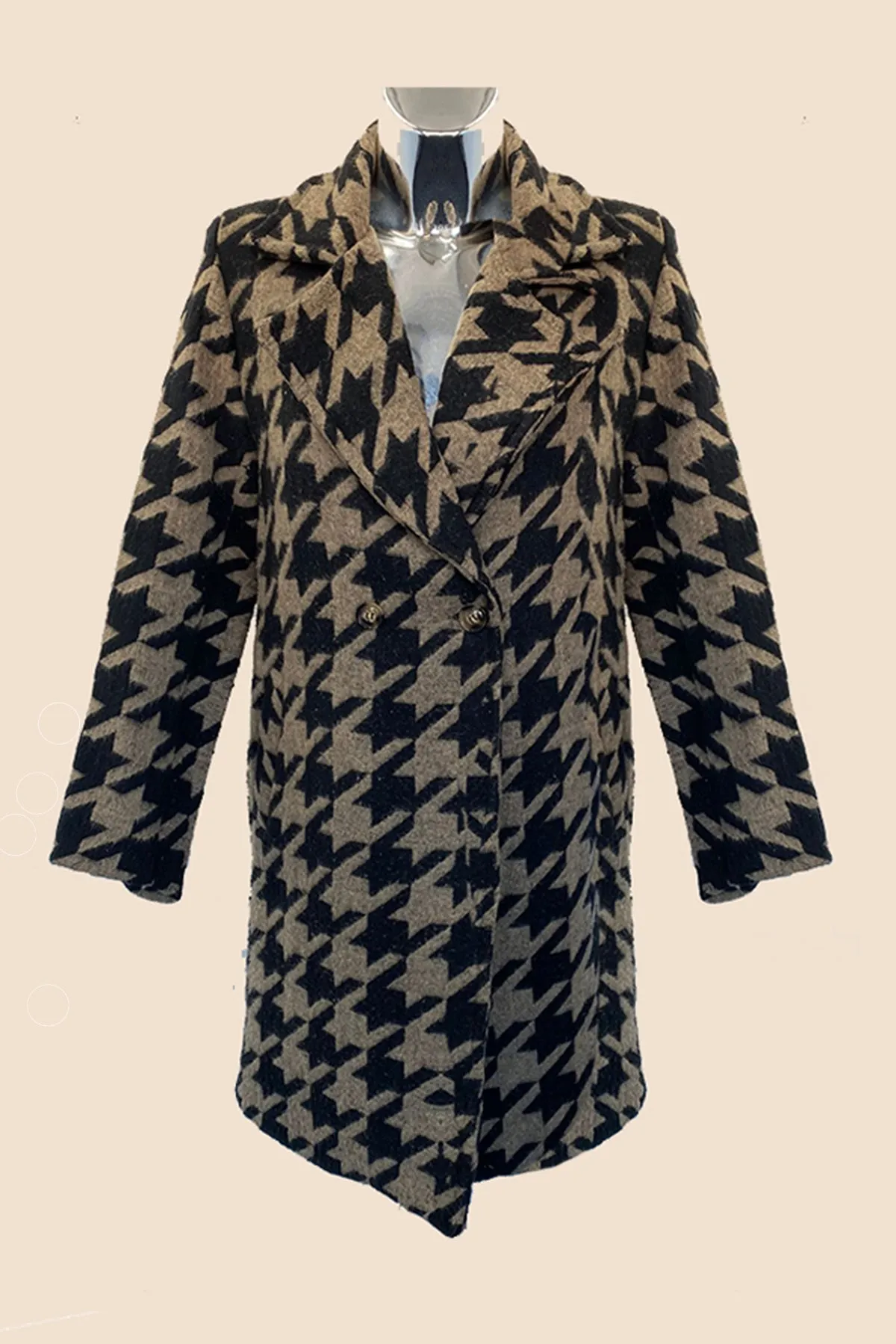 Dog Tooth Print Coat