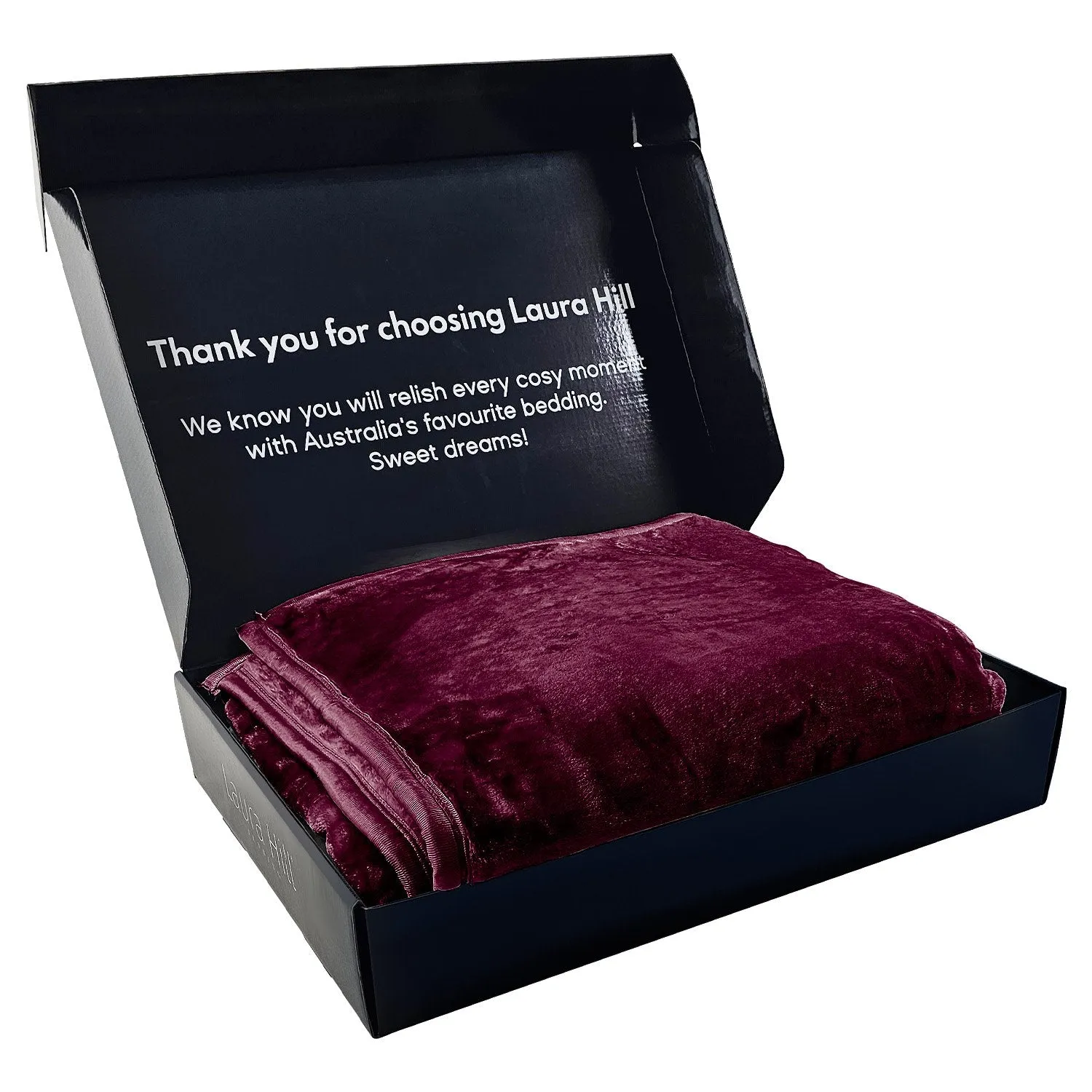 Double-Sided Faux Mink Purple Queen Blanket 600GSM Laura Hill