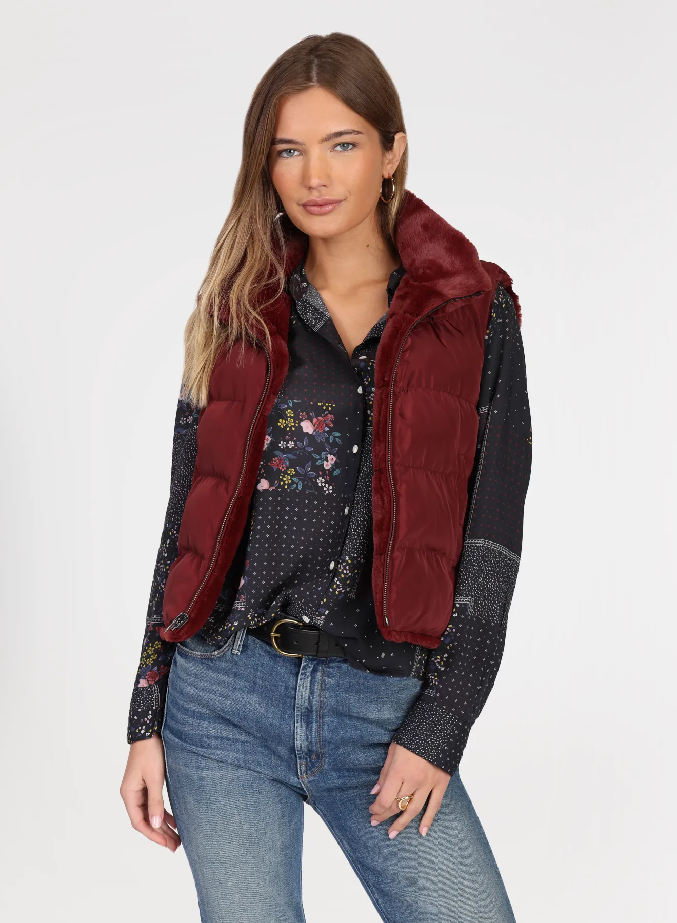 Dylan Seamed Fur Vest