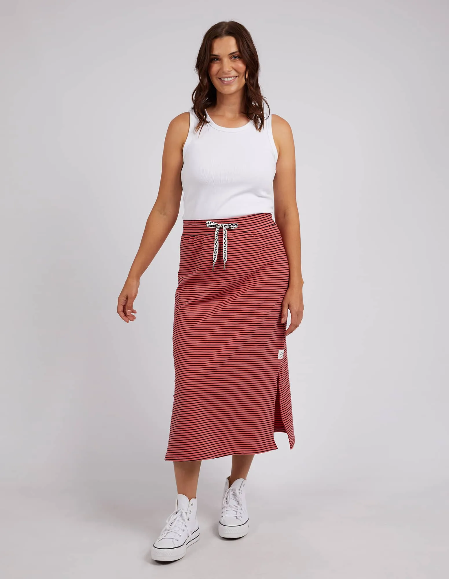 Elm Travel Skirt- Watermelon Stripe