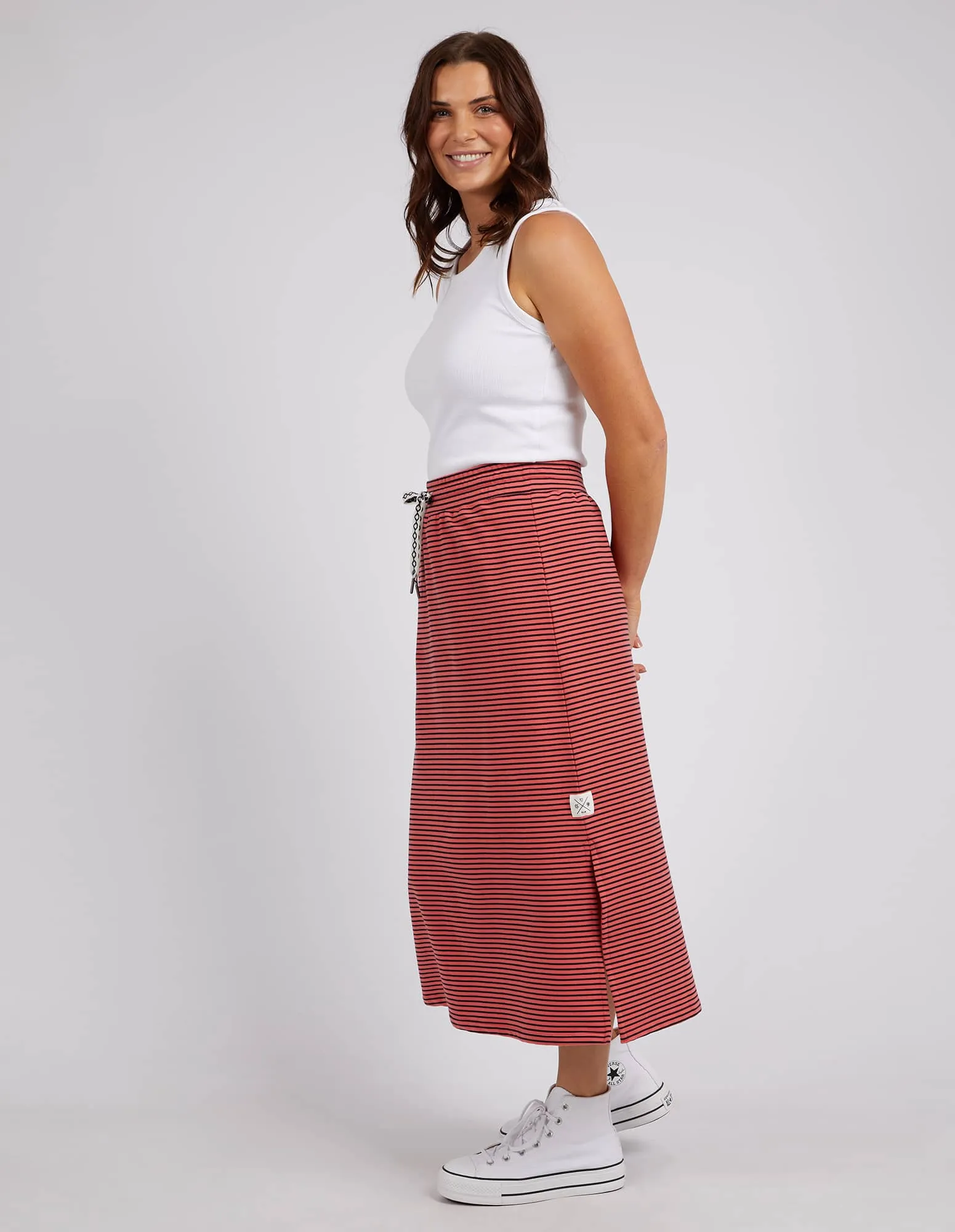 Elm Travel Skirt- Watermelon Stripe