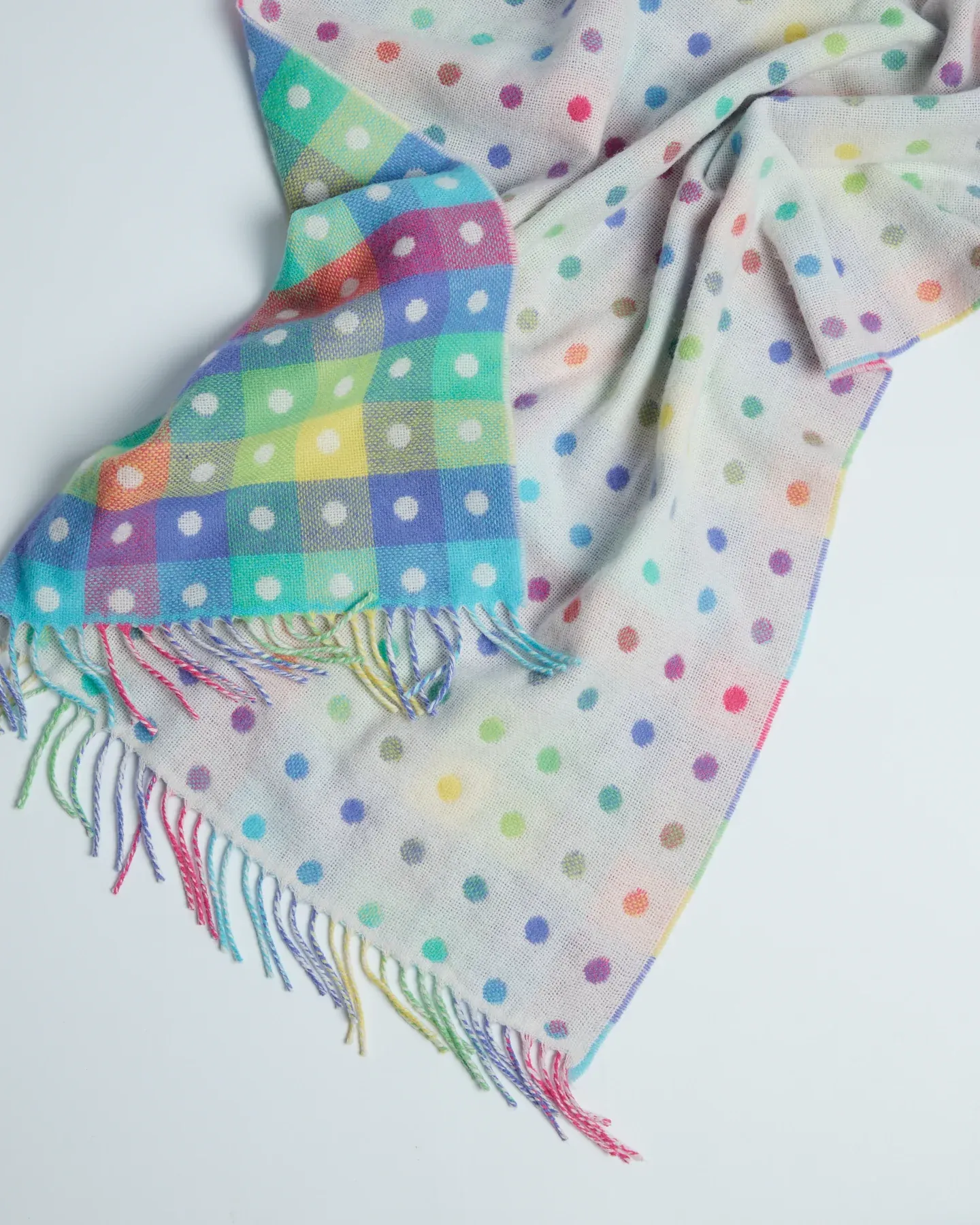 Foxford Rainbow Spot Lambswool Baby Blanket