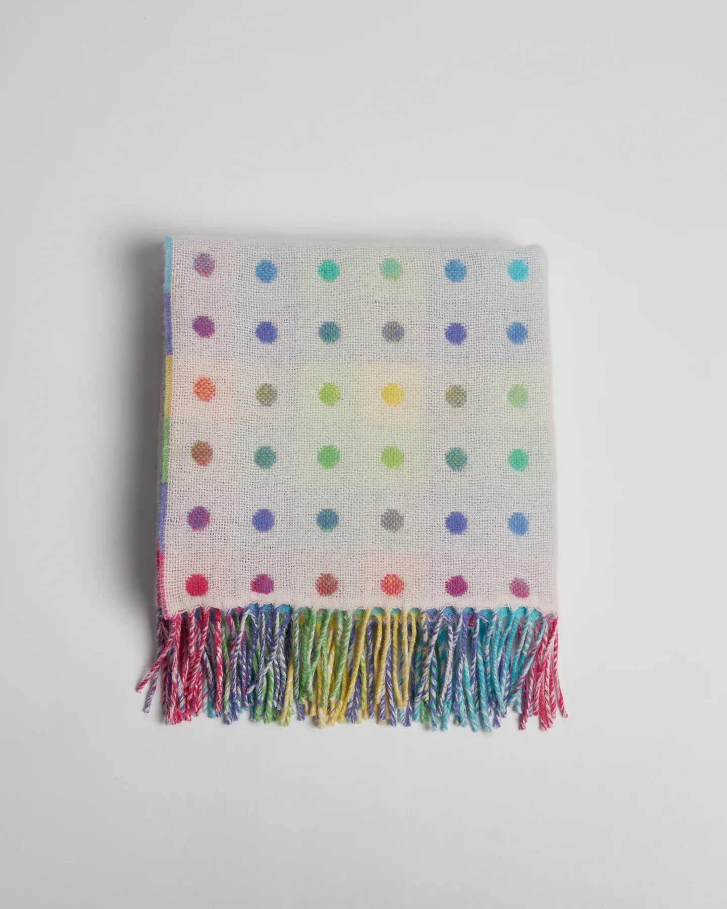 Foxford Rainbow Spot Lambswool Baby Blanket