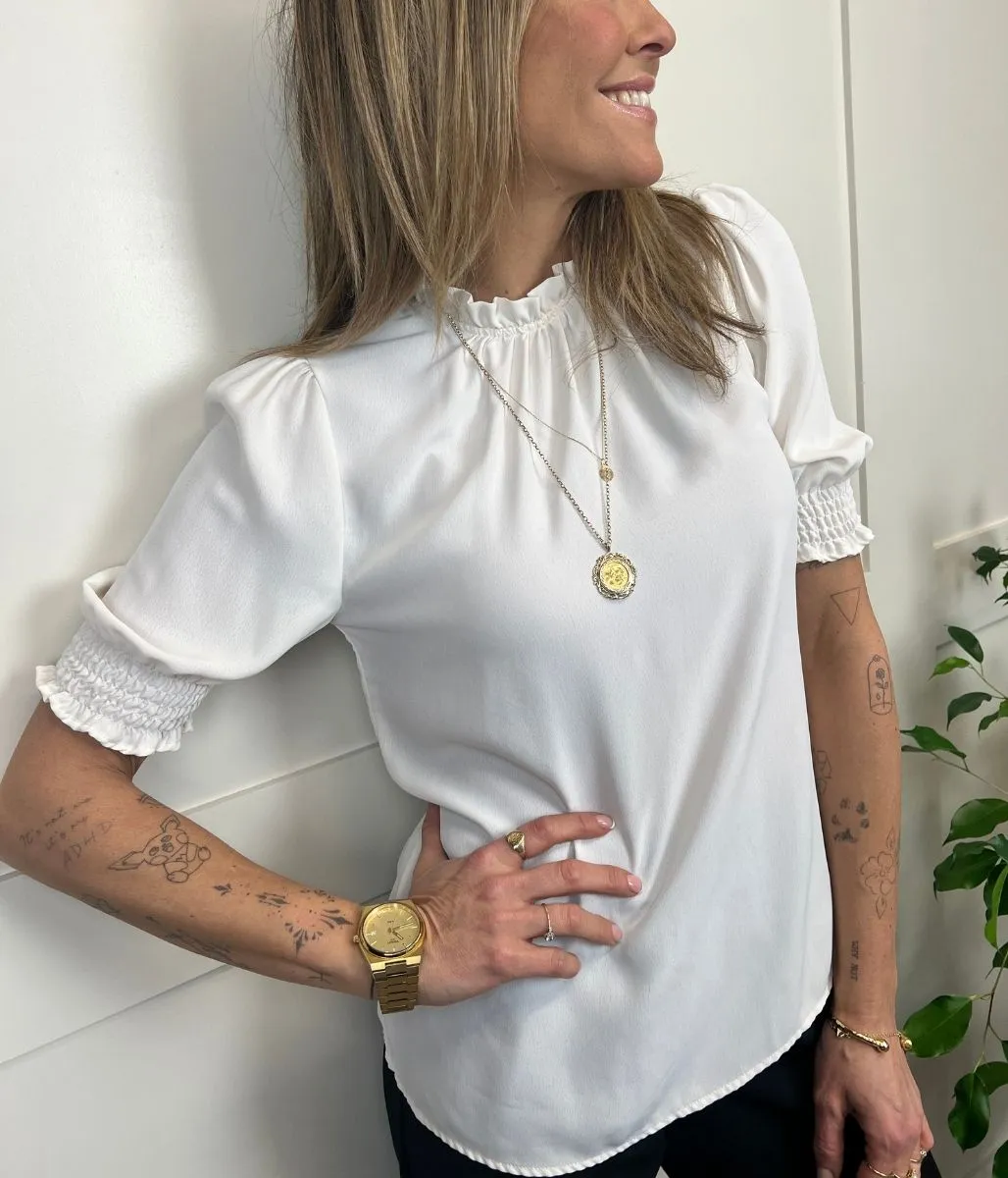 Ivory Frill Neck Blouse