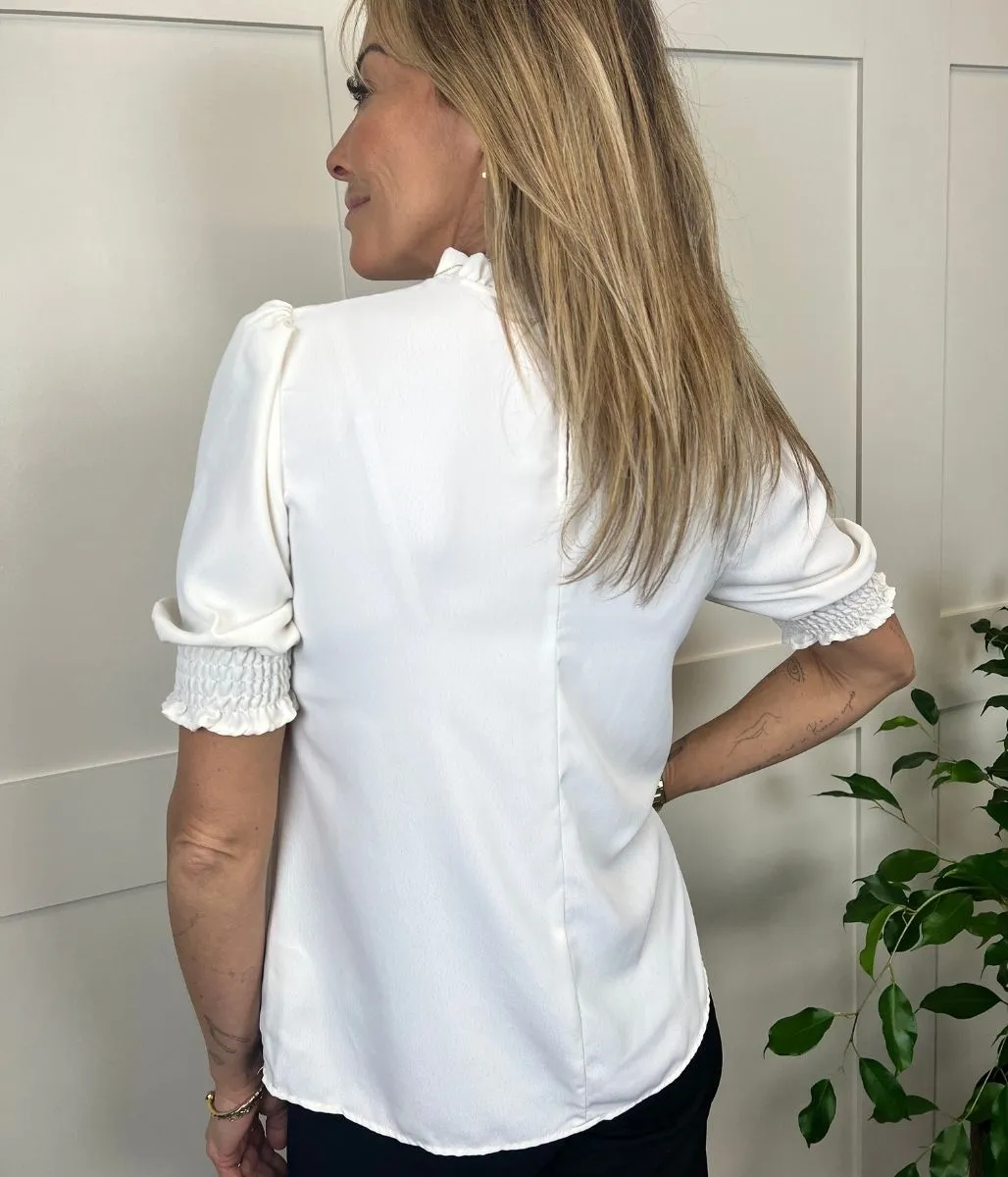 Ivory Frill Neck Blouse