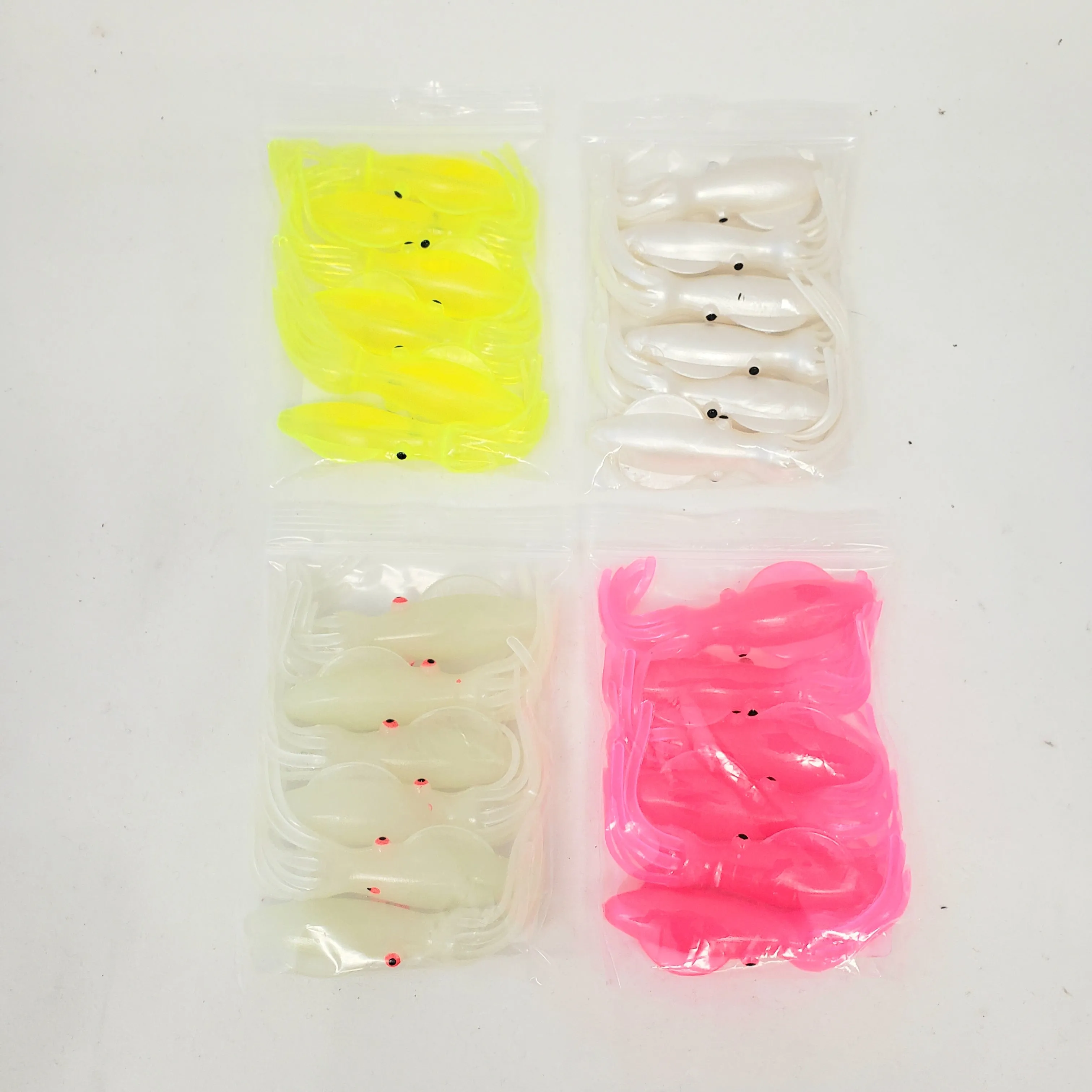 J&B Tackle Mini-Squid 3"Soft Plastic Fishing baits 6 pack