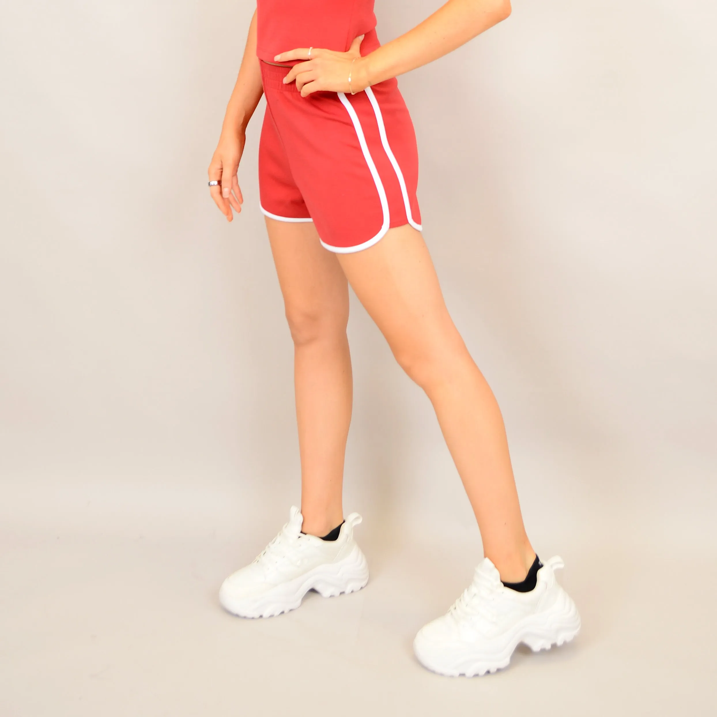 JORDI SOFT KNIT SHORT - CRIMSON WHITE