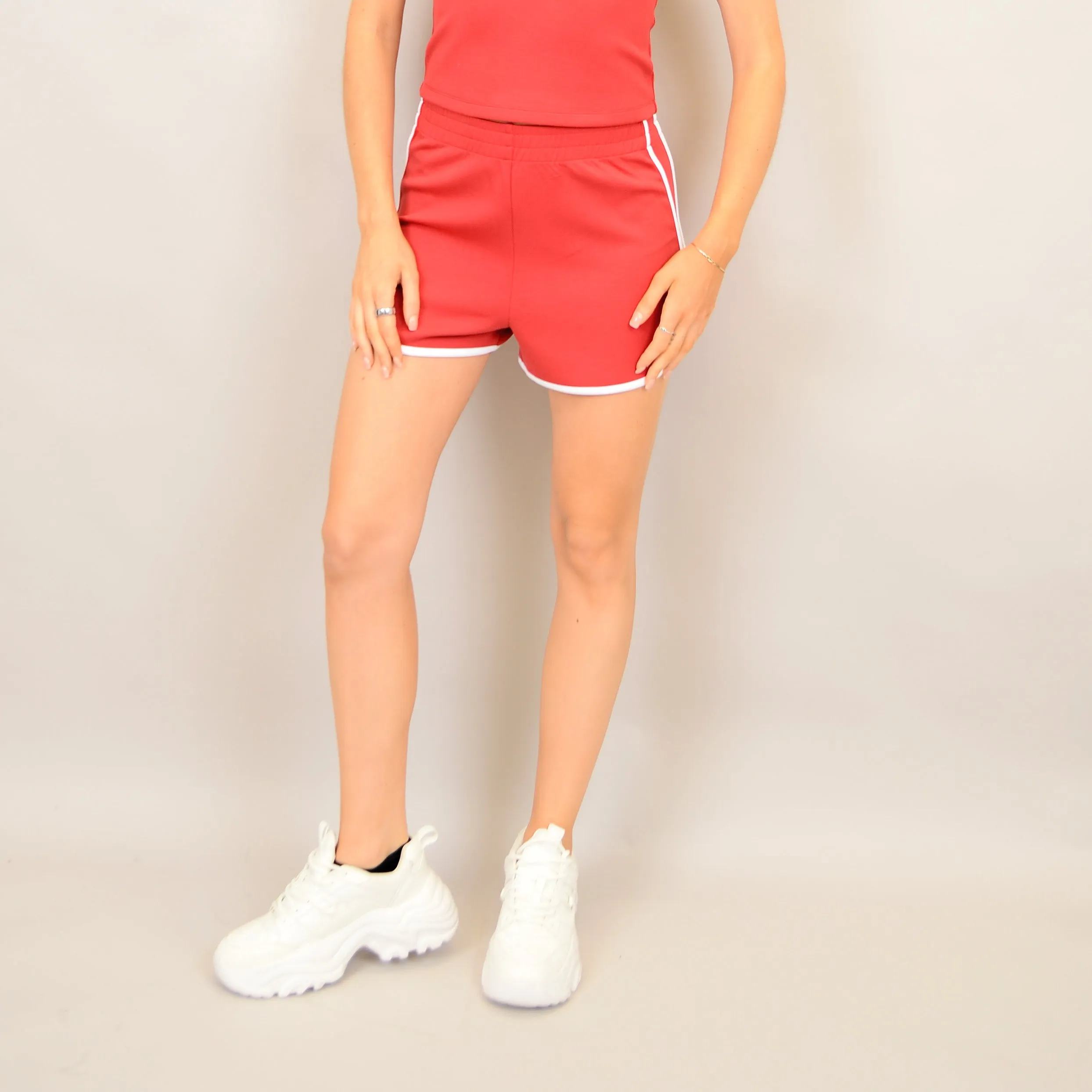 JORDI SOFT KNIT SHORT - CRIMSON WHITE