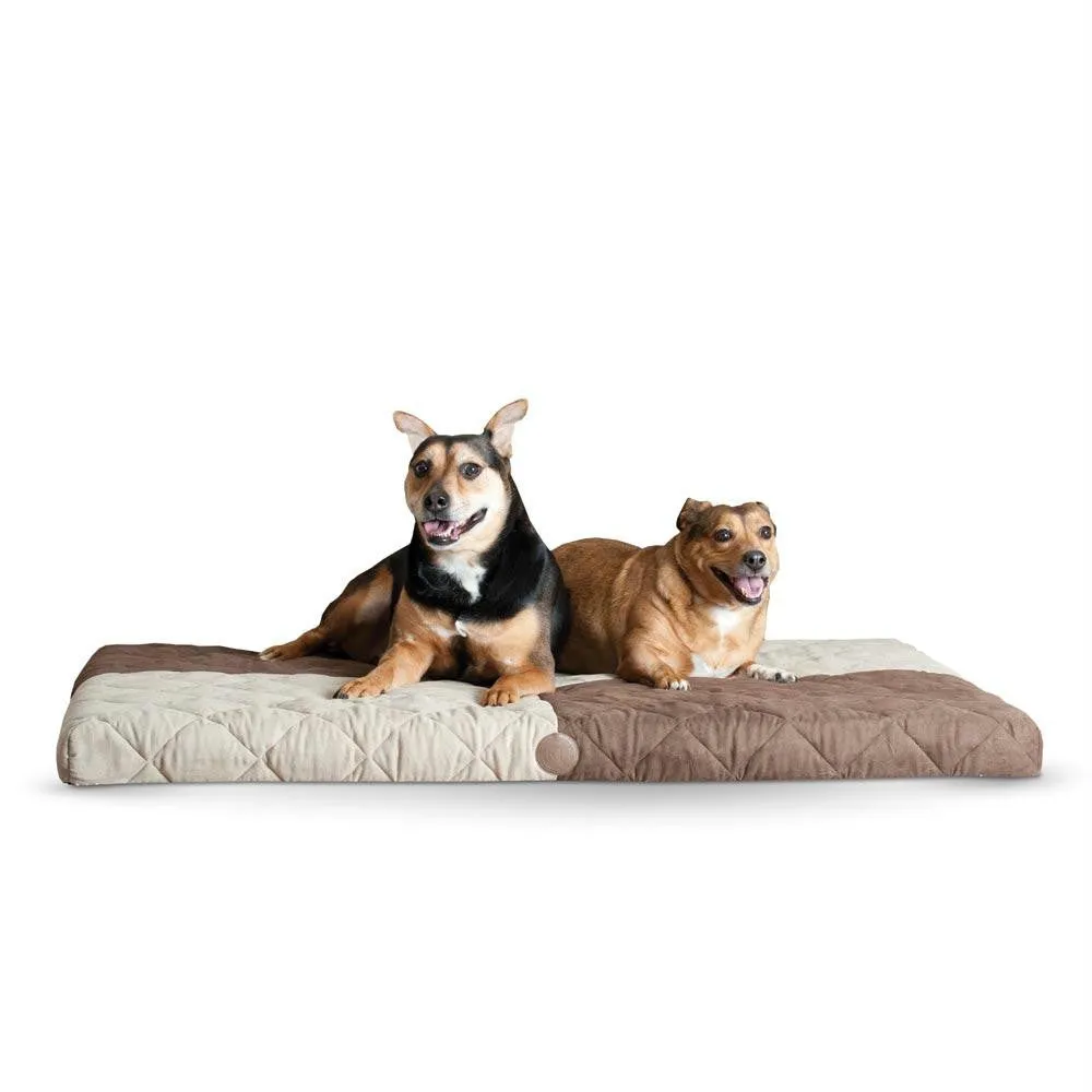 K&h Pet Products Quilted Memory Dream Pad 0.5" Large Chocolate - Tan 37" X 52" X 0.5"