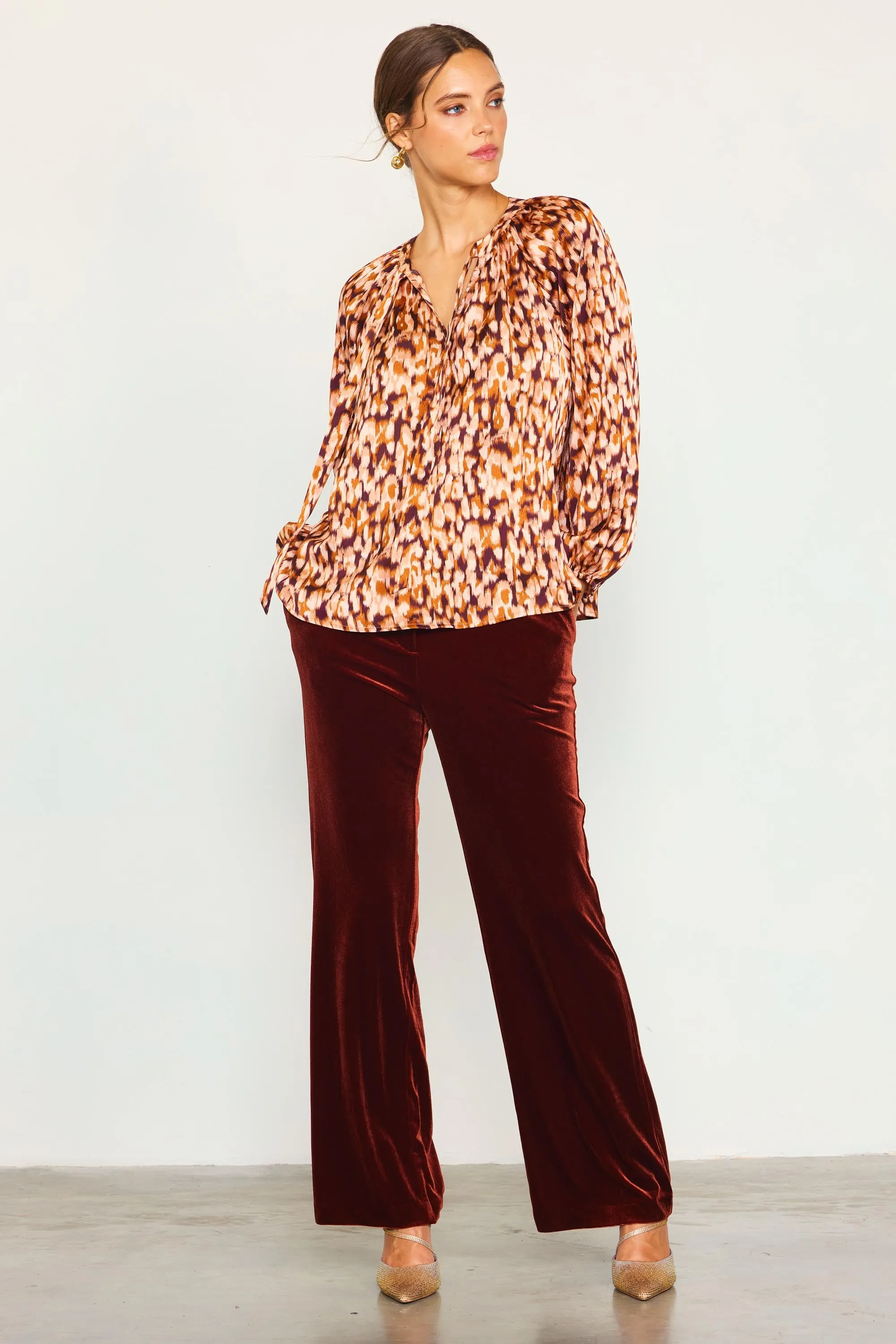 Leopard Print Longsleeve Blouse